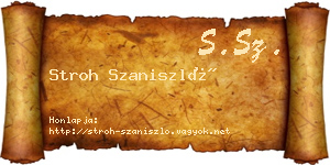Stroh Szaniszló névjegykártya